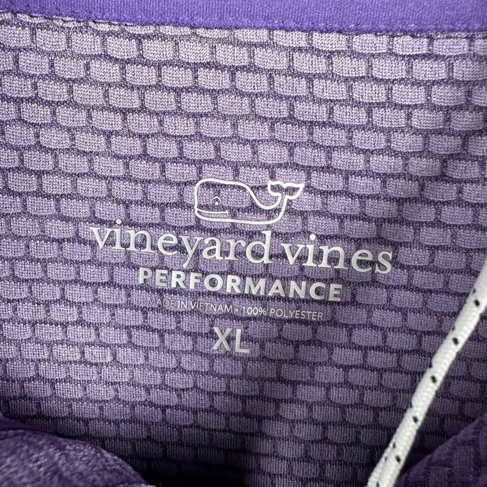 Vineyard Vines Performance Sankaty Quarter Zip Pullover Purple NWT Mens XL - Picture 4 of 7